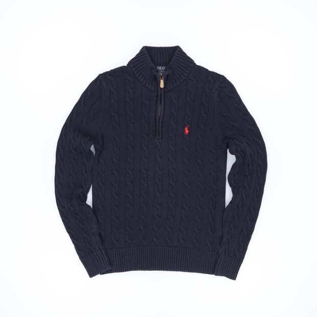 폴로 반집업니트