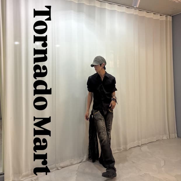 “Tornado Mart” Burgundy V-Kei Mood Shirt