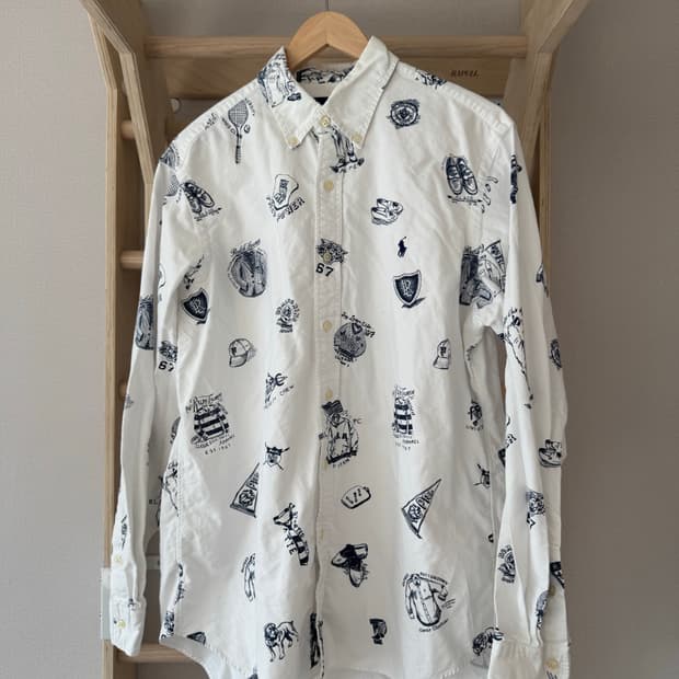 폴로 아이비리그 프린팅 셔츠 프레피룩
