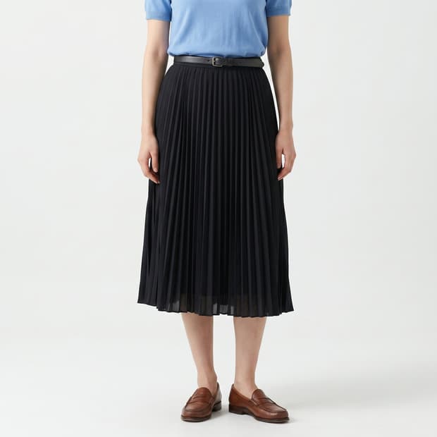 [정품] 폴로 랄프로렌 여성 플리츠 롱 스커트 (블랙)