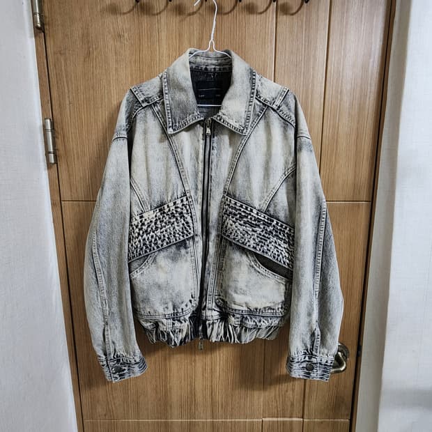 (S)메종미네드 빈티지워싱 데님 봄버 자켓