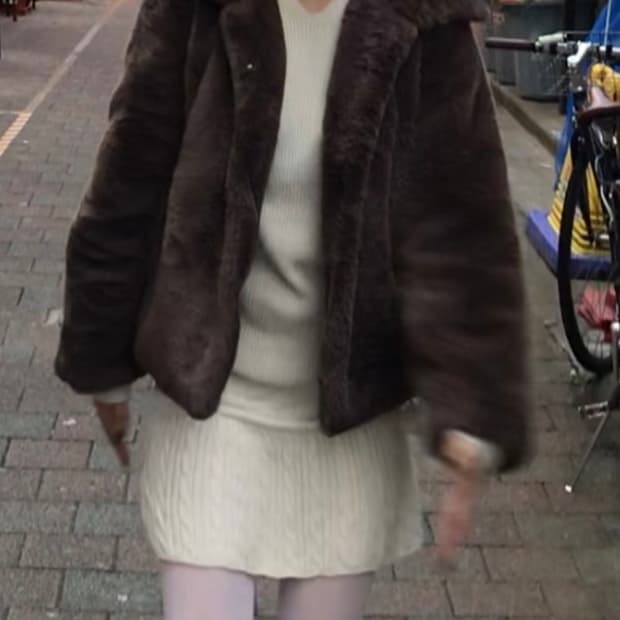 빈티지 브라운 퍼자켓