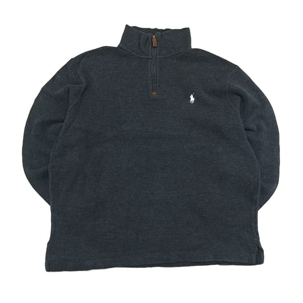 CN867 L 폴로 랄프로렌 다크그레이 하프집업 긴팔 니트 스웨터