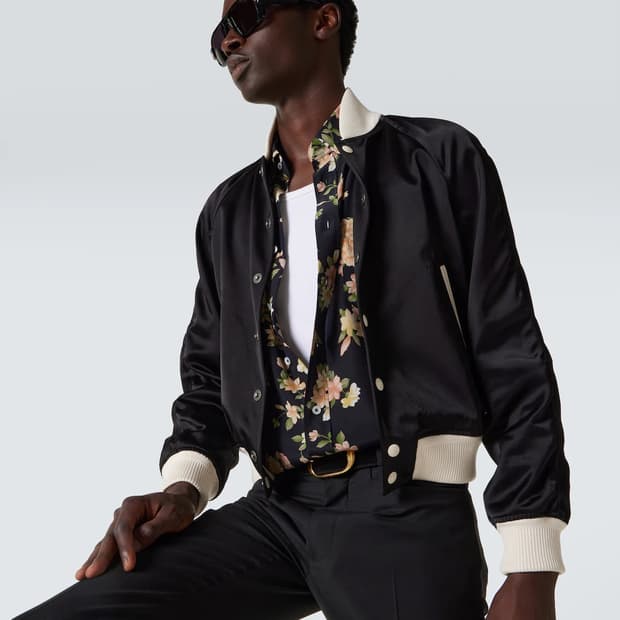 톰포드 새틴 신상 바시티 봄버 자켓