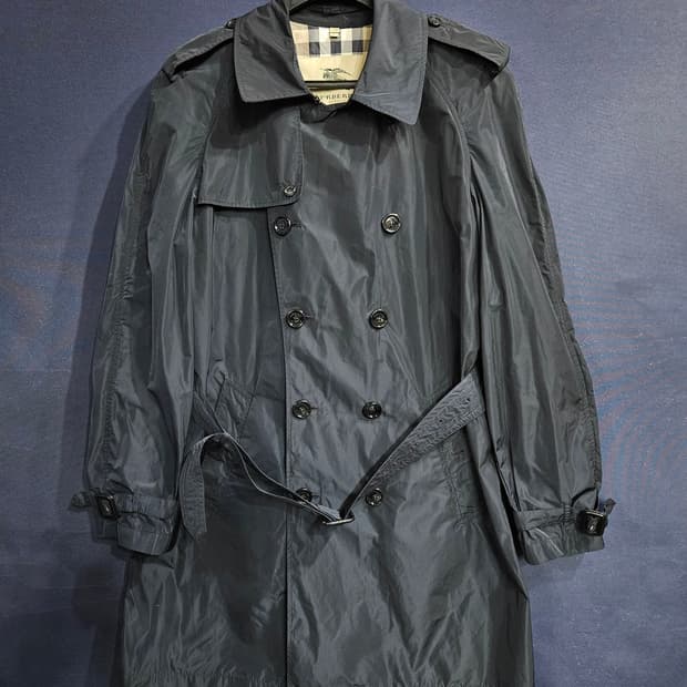 버버리 네이비 남성 105 더블 트렌치코트 