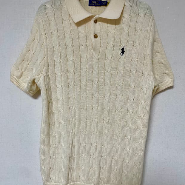 폴로 랄프로렌 케이블 니트 반팔 S