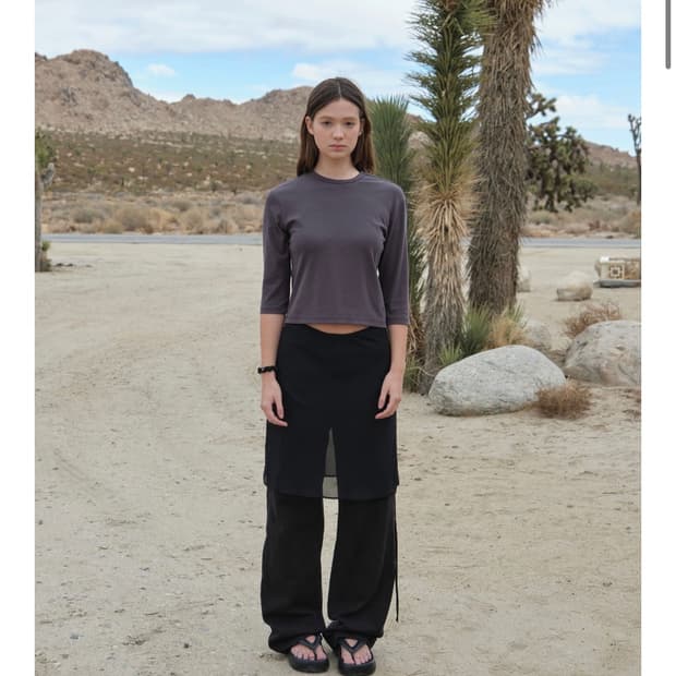 로우클래식 시스루 레이어드 쉬어 스커트