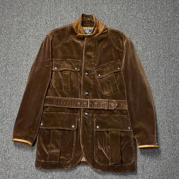 폴로 랄프로렌 코듀로이 벨티드 사파리 자켓 (브라운)