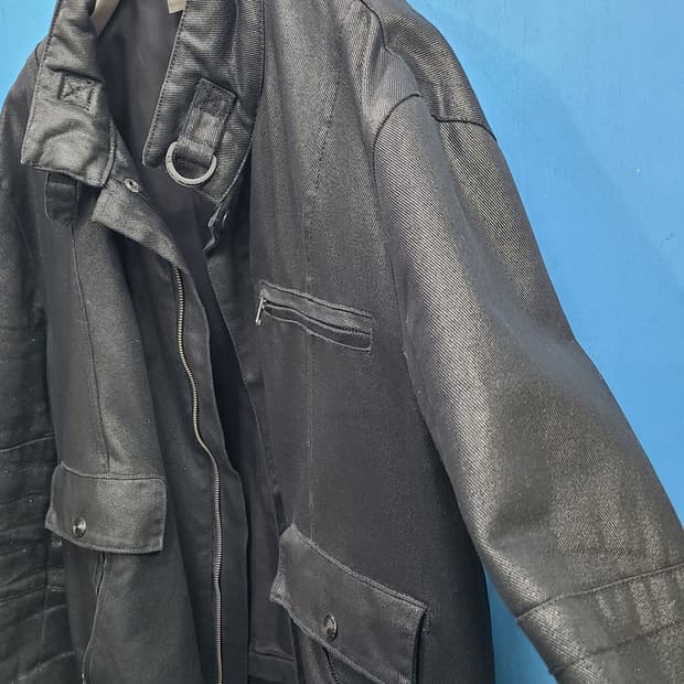 아르마니 왁스 바이커 자켓