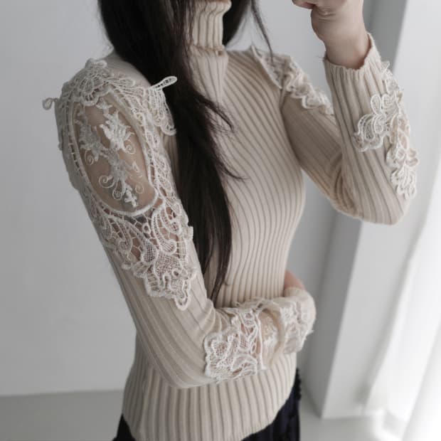 flower see-through knit