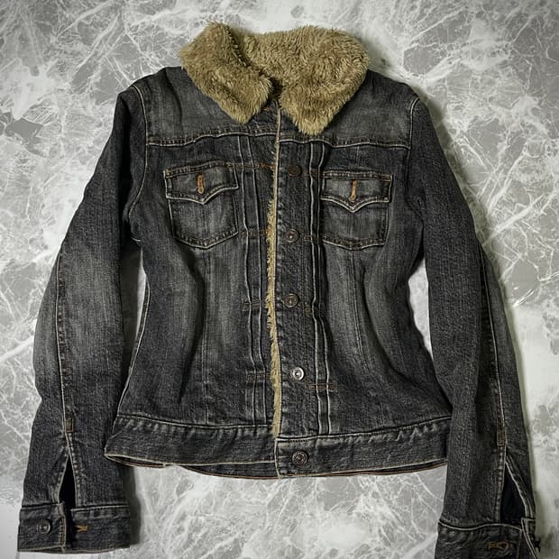 (Unknown)denim fur jacket