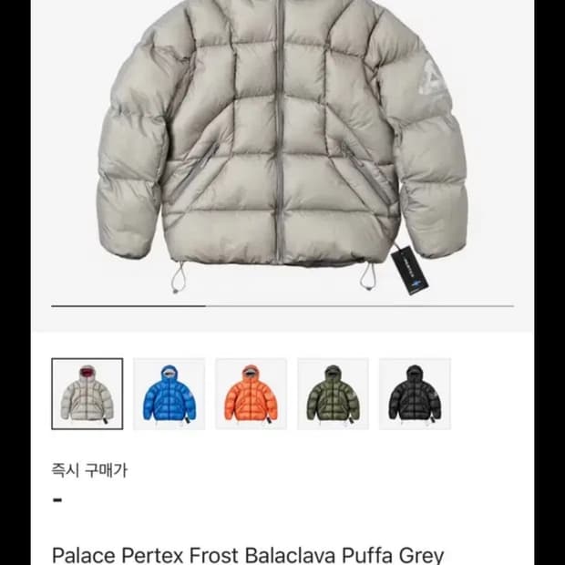 22FW 팔라스 퍼텍스 바라클라바 패딩 그레이 S