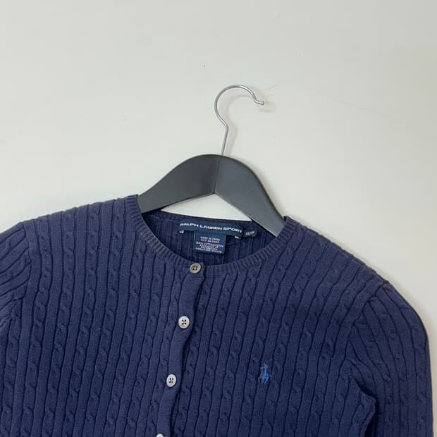Ralph Lauren sport 네이비 케이블 니트 가디건