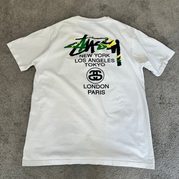 스투시 화이트 월드투어 반팔티L