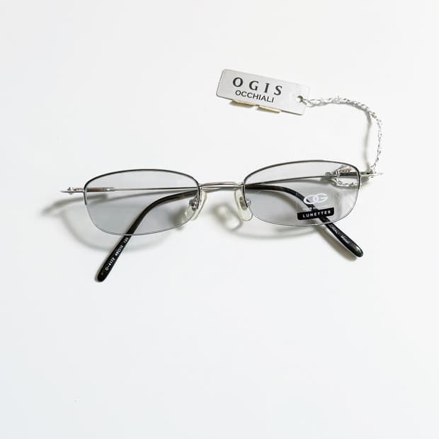 OGIS OCCHIALI 실버 메탈 반무테 스퀘어 빈티지 안경