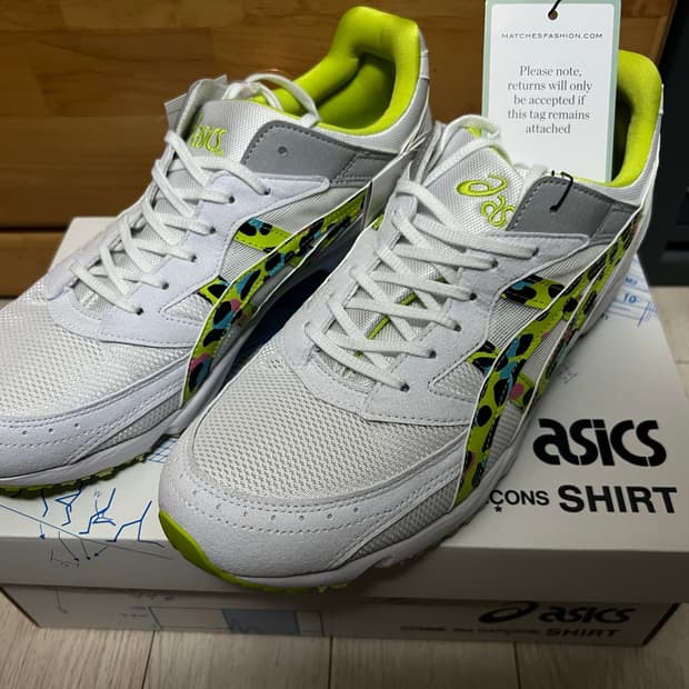 아식스 x 꼼데가르송 셔츠 타사 SC 화이트 라임 새상품(280)