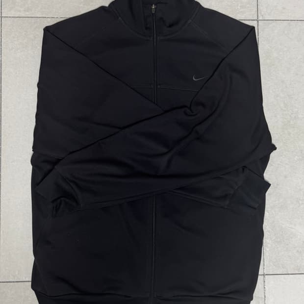 나이키 블랙 스우시 집업 트랙탑 XL