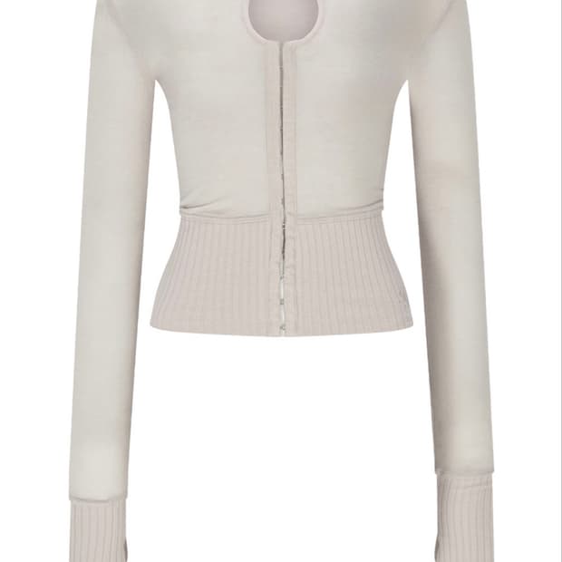 플리즈노팔로우 Ollie Hooked Cardigan Pale Pink
