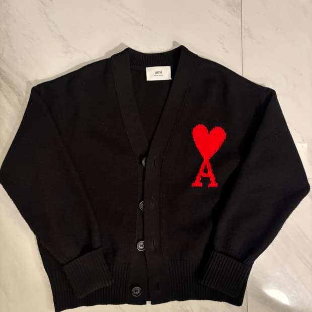 아미 인타르시아 빅로고가디건