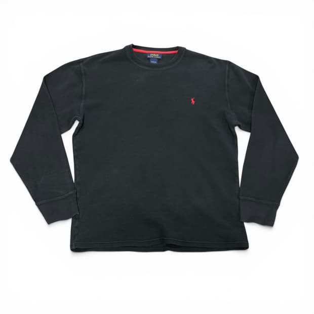 XL 폴로 랄프로렌 블랙 와플 긴팔 롱슬리브