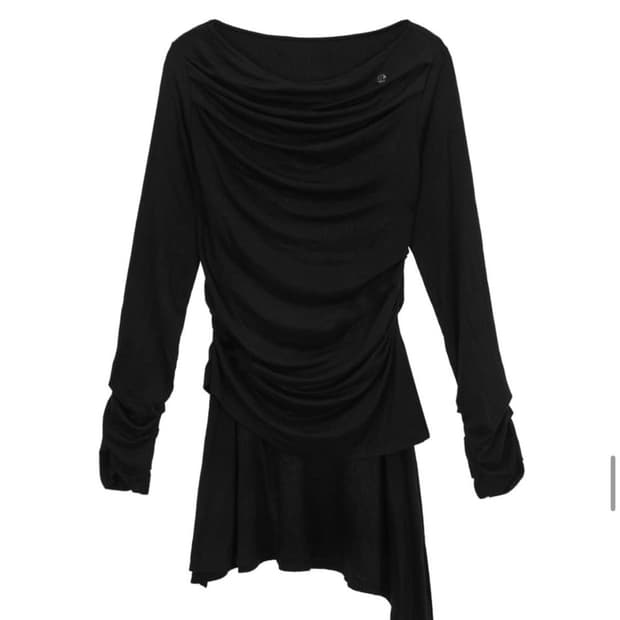 Draped Jersey Long Sleeve (Black)