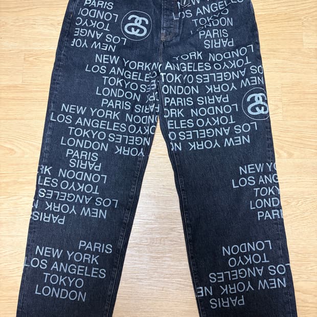 스투시 빅 올 진 시티 데님 블랙 36사이즈 새상품