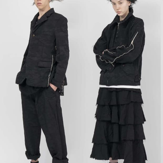 25ss 블랙 꼼데가르송 카모플라쥬 zip 자켓 l