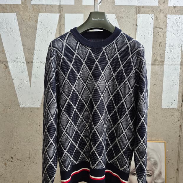 남성S95)타미힐피거 아가일 니트(MTA