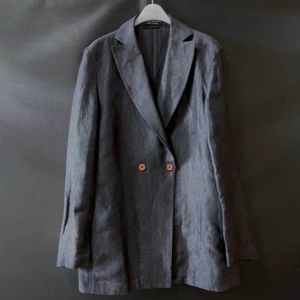 90s Giorgio Armani 실크 자카드 여름 블레이저