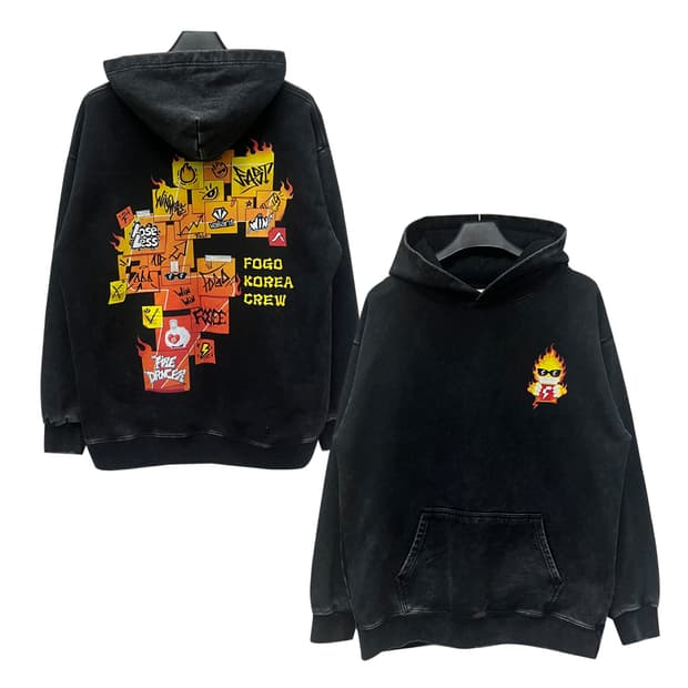 FOGO KOREA CREW 오버핏 피그먼트 후드티 L~XL