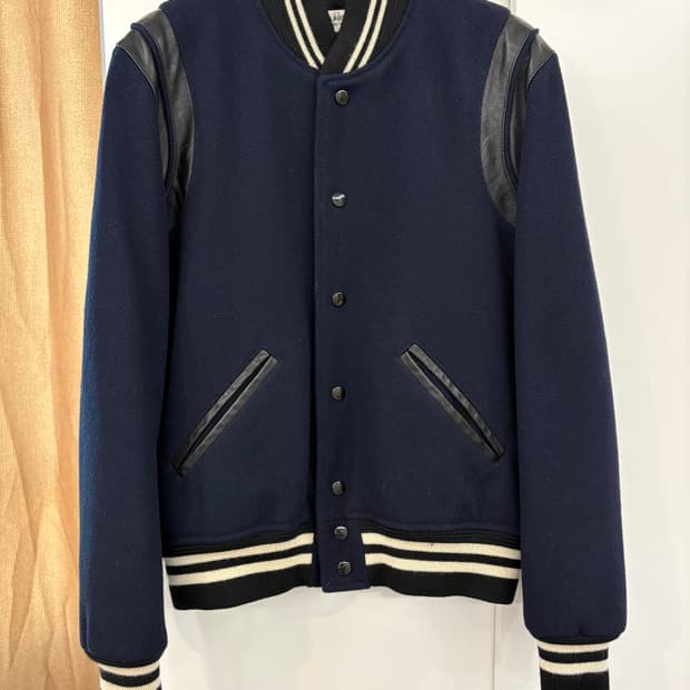 생로랑 네이비 테디자켓 48