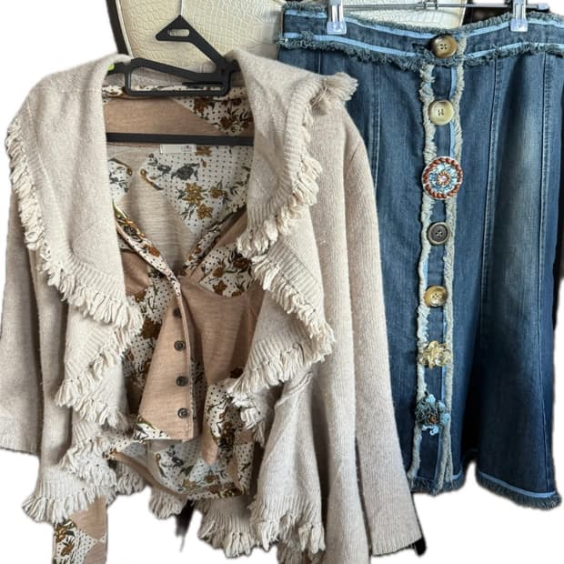 빈티지 히피 모리걸 코디 세트 