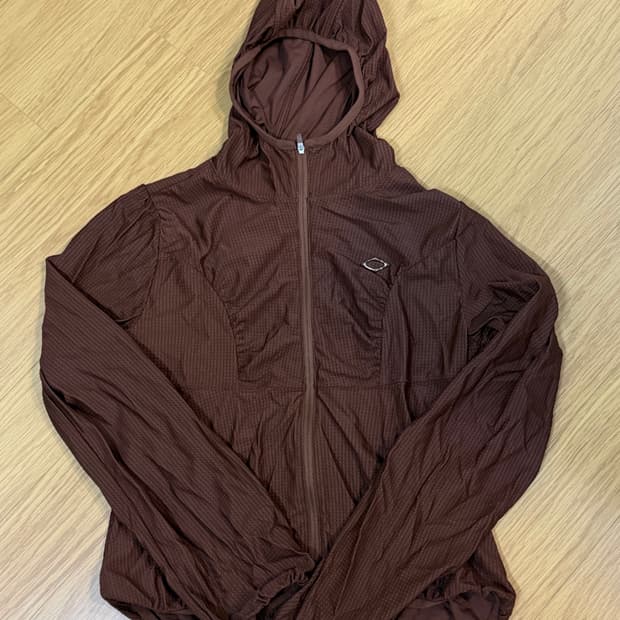 미스치프 후디드 와플 집업 브라운 S