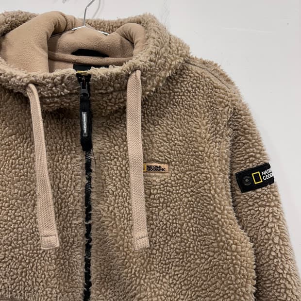 내셔널지오그래픽 슬리브와펜 후드 뽀글이 플리스