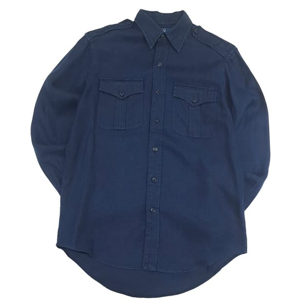 M 폴로 랄프로렌 로얄네이비 밀리터리 린넨 긴팔 셔츠 남방
