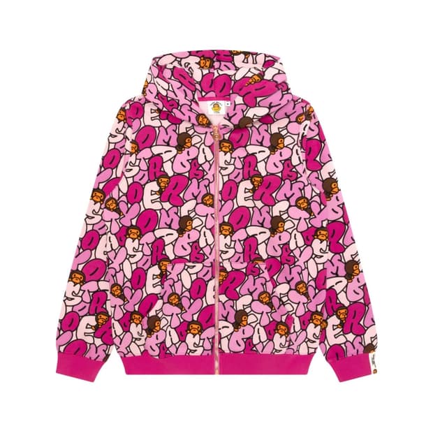 새상품) 베이프 마일로 후드집업 핑크 XL