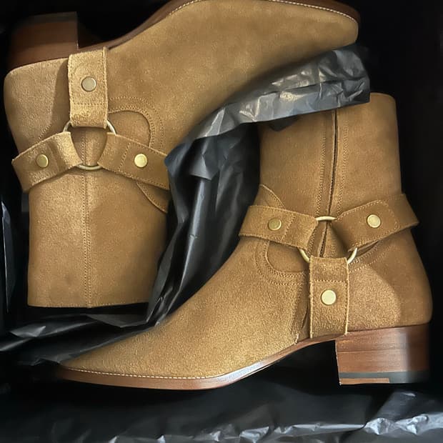 [새상품] 생로랑 와이어트 하네스 스웨이드부츠 41