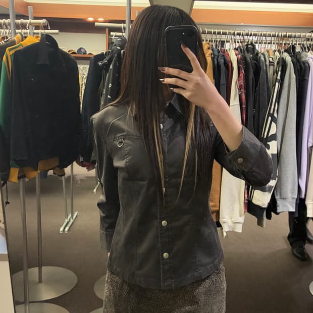 40)Japanese vintage 여성 나일론 트러커 자켓 