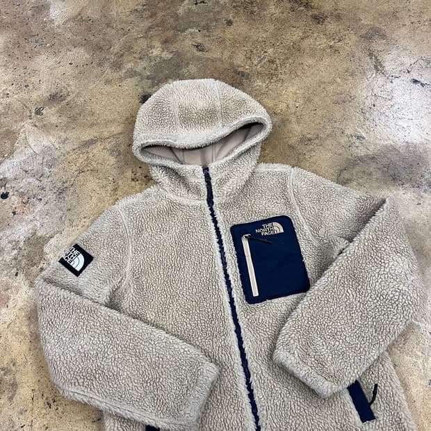 [정품/160] 노스페이스 후리스 후드 집업 아이보리 b19