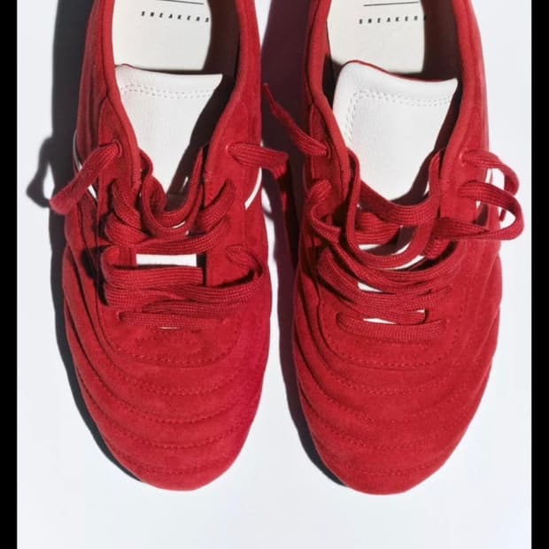 자라 퀼팅 런닝 스니커즈_레드