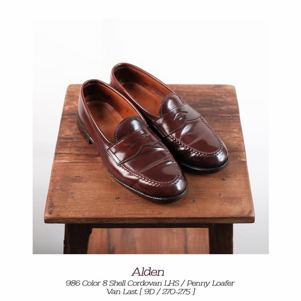 알든 986 9D사이즈 버건디 코도반 페니로퍼