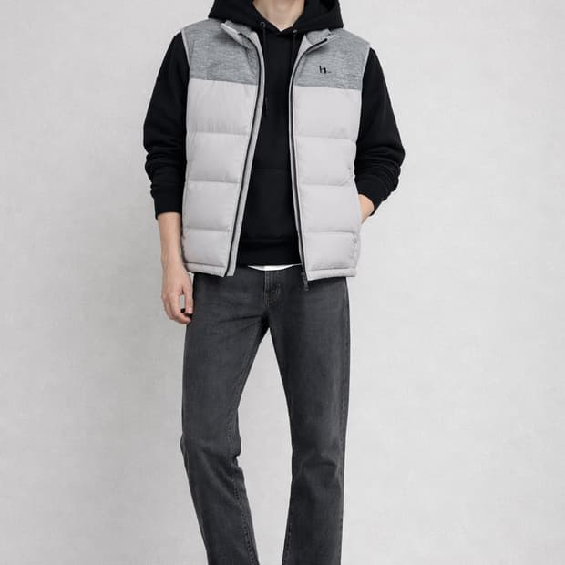 헤지스 골프(HAZZYS GOLF) 배색 구스다운 패딩 베스트