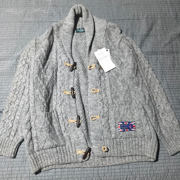 영국 떡볶이 가디건 L(100~105) 새상품 빈티지