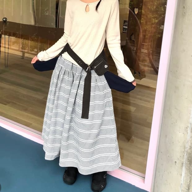 코이세이오 스트링 와이드 롱 스커트