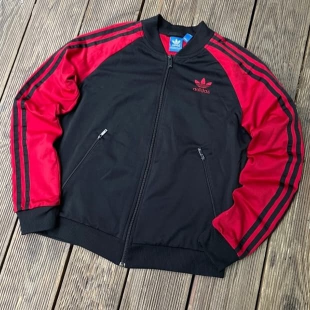 아디다스 검빨 블랙 여자 트랙탑 져지집업 90/S