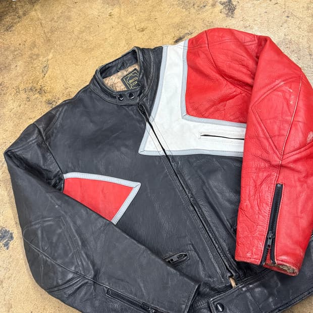 [정품] ECHT LEDER 빈티지 가죽 레이싱 자켓 b10