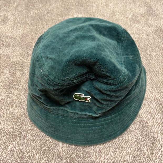 18ss 슈프림 x 라코스테 벨루어 버킷햇 L