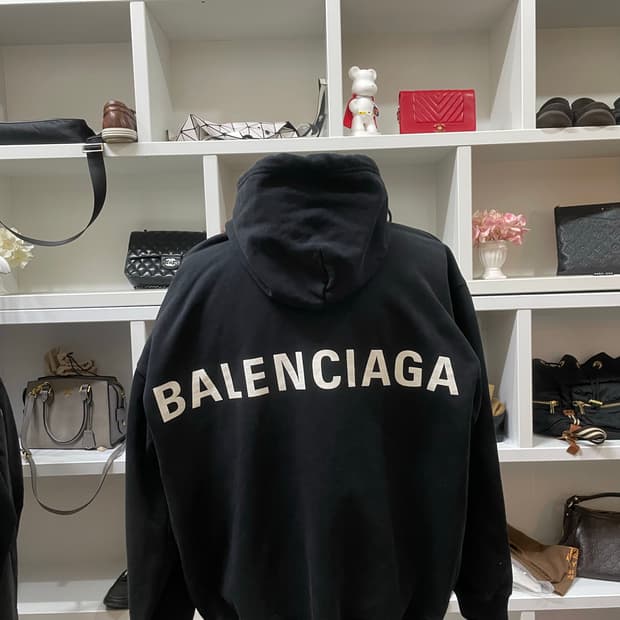 [새상품급,100-105] 발렌시아가 백로고 후드