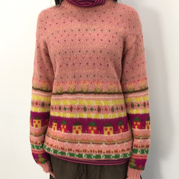 Benetton Coral Pink Italy Fair Wool Knit