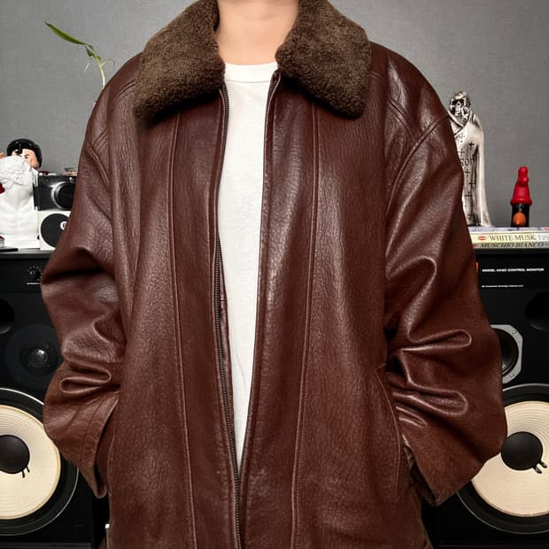 램스킨 양털카라자켓